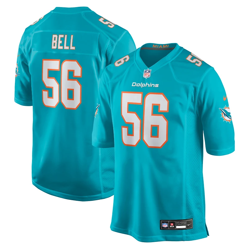Men's Nike Quinton Bell  Aqua Miami Dolphins Game Jersey