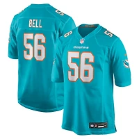 Men's Nike Quinton Bell  Aqua Miami Dolphins Game Jersey