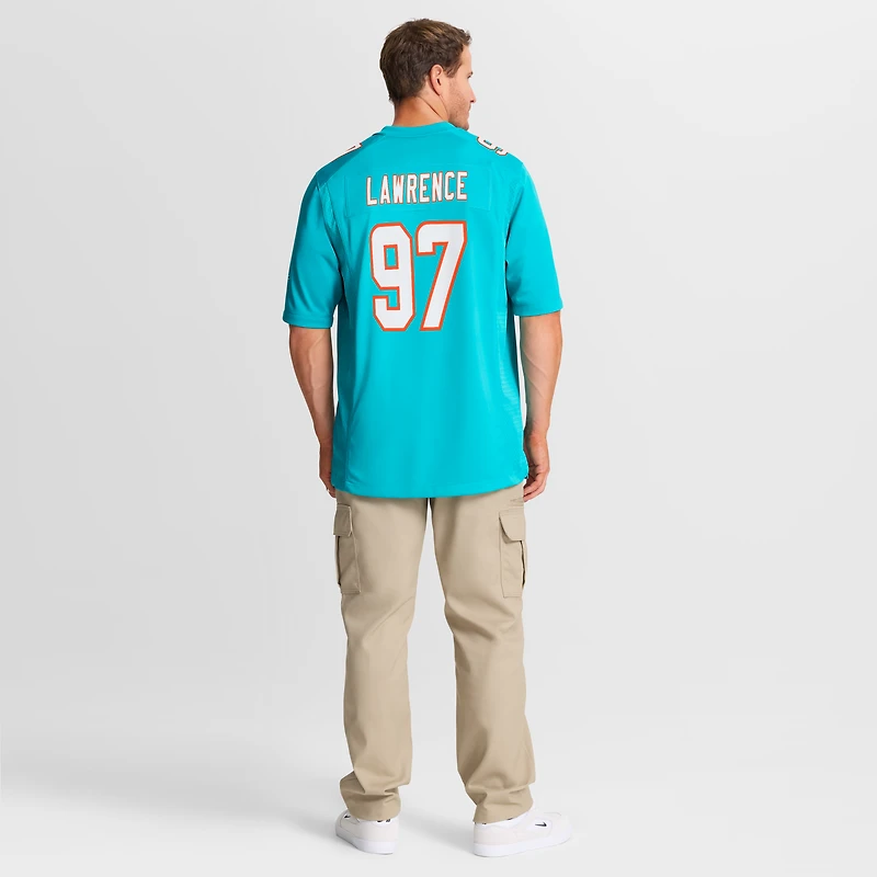 Maillot de match l'équipe Nike Rashard Lawrence Aqua pour hommes des Dolphins Miami