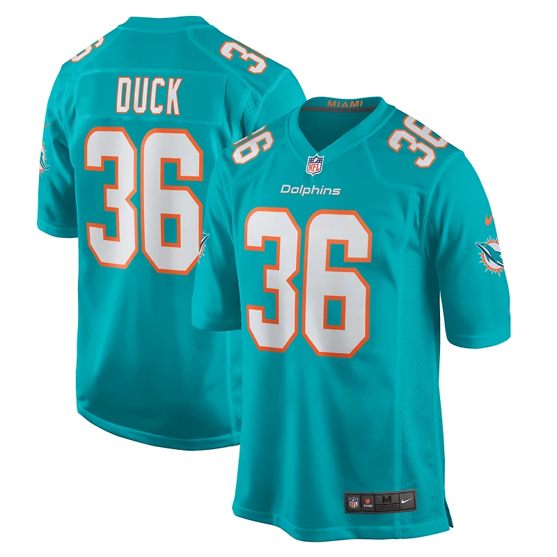 Maillot de match Nike Storm Duck Aqua Miami Dolphins pour homme