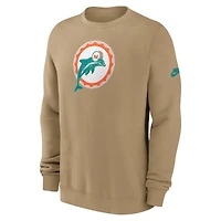 Sweat-shirt Nike Tan Miami Dolphins Swing Pass Rewind Club pour homme