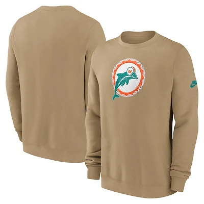 Sweat-shirt Nike Tan Miami Dolphins Swing Pass Rewind Club pour homme