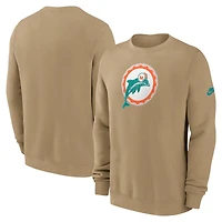 Sweat-shirt Nike Tan Miami Dolphins Swing Pass Rewind Club pour homme