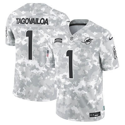 Maillot Nike Tua Tagovailoa Arctic Camo Miami Dolphins 2024 Salute to Service Limited pour homme
