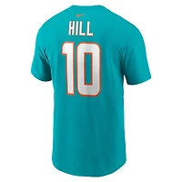 Men's Nike Tyreek Hill Aqua Miami Dolphins Player Name & Number T-Shirt