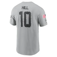 Men's Nike Tyreek Hill Gray Miami Dolphins 2024 Salute To Service Name & Number T-Shirt