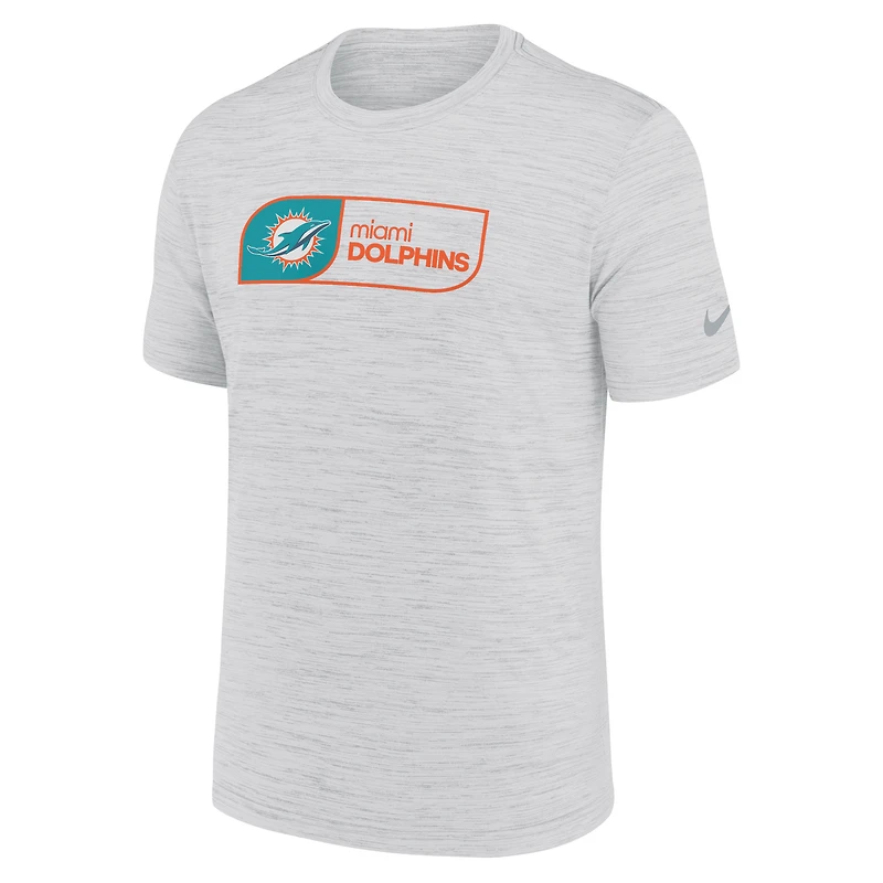 T-shirt Nike blanc pour homme, taille grande, style Velocity Performance, Miami Dolphins