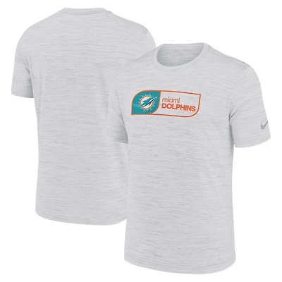 T-shirt Nike blanc pour homme, taille grande, style Velocity Performance, Miami Dolphins