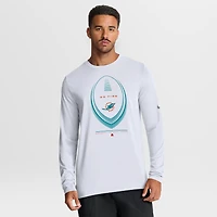 T-shirt à manches longues Nike blanc Miami Dolphins Legend Icon Dri-FIT pour homme