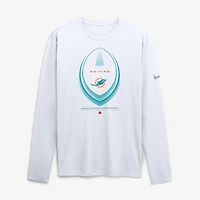 Men's Nike White Miami Dolphins Legend Icon Dri-FIT Long Sleeve T-Shirt
