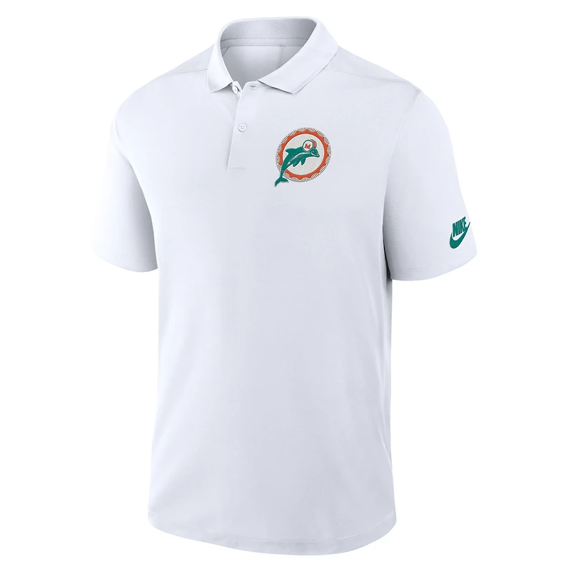 Polo Nike blanc Miami Dolphins Rewind Victory Performance pour homme