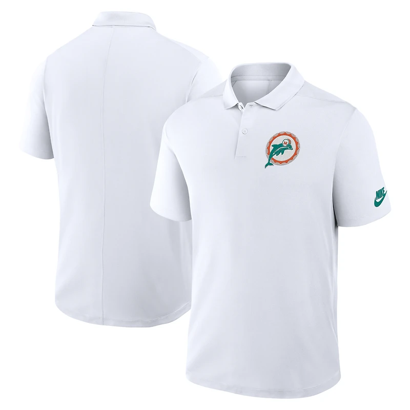 Polo Nike blanc Miami Dolphins Rewind Victory Performance pour homme