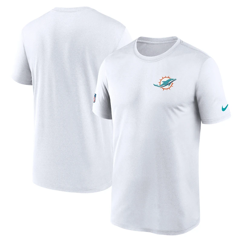 Men's Nike White Miami Dolphins Sideline Legend Small Logo Dri-FIT T-Shirt