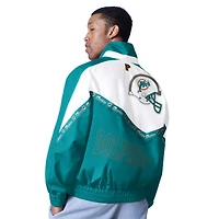 Men's Pro Player White/Aqua Miami Dolphins Tape II Lightweight Full-Zip Jacket