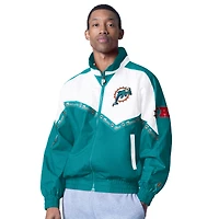 Men's Pro Player White/Aqua Miami Dolphins Tape II Lightweight Full-Zip Jacket