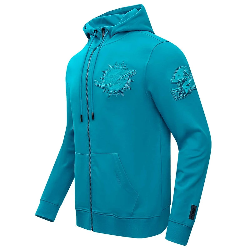 Men's Pro Standard Aqua Miami Dolphins Triple Tonal Full-Zip Hoodie