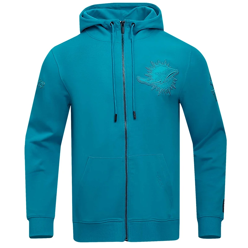 Men's Pro Standard Aqua Miami Dolphins Triple Tonal Full-Zip Hoodie
