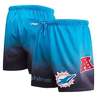Men's Pro Standard Black/Aqua Miami Dolphins Ombre Mesh Shorts