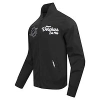 Men's Pro Standard Black Miami Dolphins Paint The City Twill Full-Zip Jacket