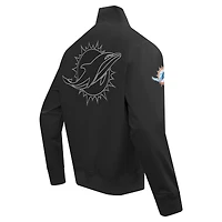 Men's Pro Standard Black Miami Dolphins Paint The City Twill Full-Zip Jacket
