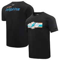 Men's Pro Standard Black Miami Dolphins Retro Striper T-Shirt