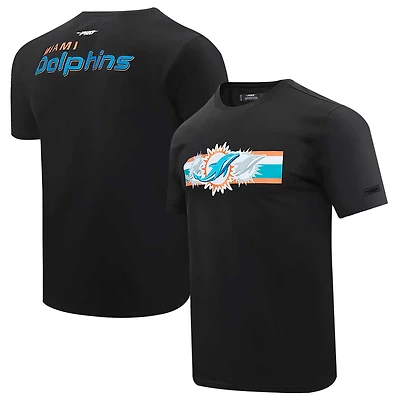 Men's Pro Standard Black Miami Dolphins Retro Striper T-Shirt