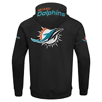 Men's Pro Standard  Black Miami Dolphins Split Logo Double Knit Full-Zip Hoodie