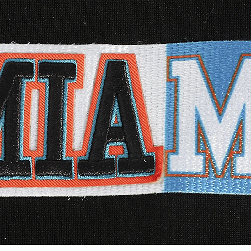 Men's Pro Standard  Black Miami Dolphins Split Logo Double Knit Full-Zip Hoodie
