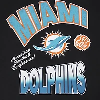 Men's Pro Standard Black Miami Dolphins Turn It Up Drop Shoulder Pullover Sweatshirt
