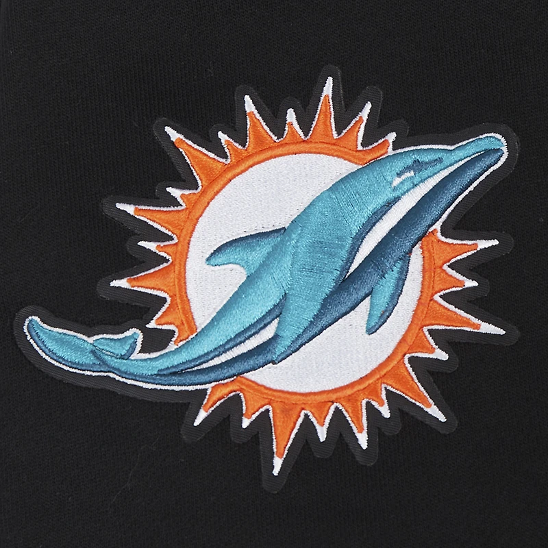 Men's Pro Standard Black Miami Dolphins Turn It Up Drop Shoulder Pullover Sweatshirt