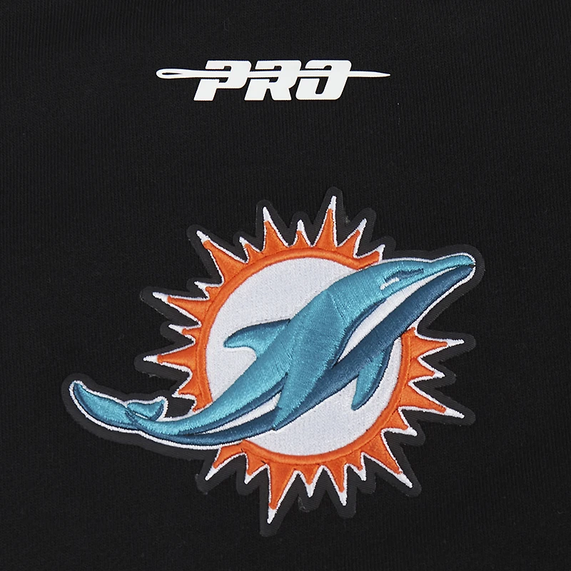 Men's Pro Standard Black Miami Dolphins Turn It Up Drop Shoulder Pullover Sweatshirt