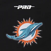 Men's Pro Standard Black Miami Dolphins Turn It Up Drop Shoulder Pullover Sweatshirt
