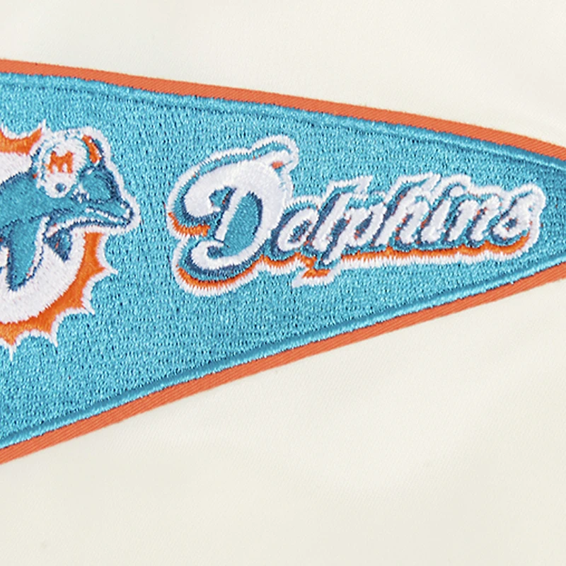 Men's Pro Standard Cream Miami Dolphins Sublimated Satin Full-Snap Jacket