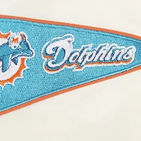Men's Pro Standard Cream Miami Dolphins Sublimated Satin Full-Snap Jacket