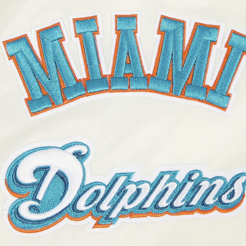 Men's Pro Standard Cream Miami Dolphins Sublimated Satin Full-Snap Jacket