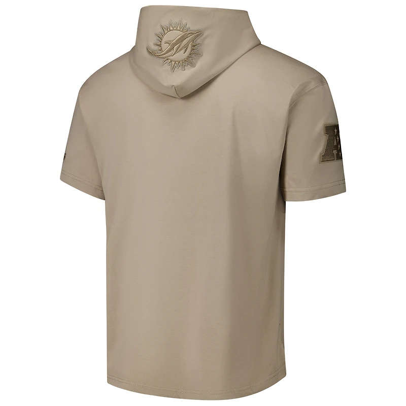 Sweat à capuche manches courtes pour homme Pro Standard Tan Miami Dolphins Neutrals Capsule