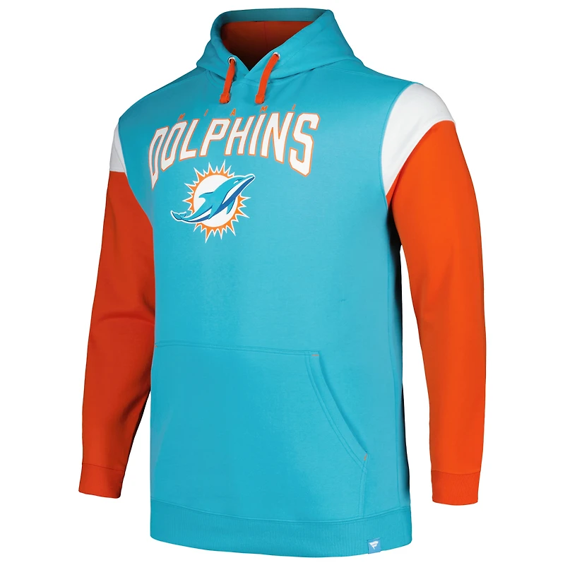 Sweat à capuche Profile Aqua Miami Dolphins Big & Tall Trench Battle pour homme