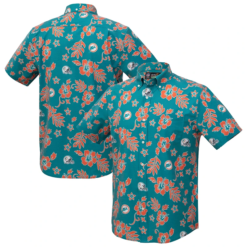 Men's Reyn Spooner Aqua Miami Dolphins Kekai Performance Button-Down Top