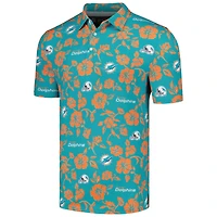 Polo Performance Pua Reyn Spooner Aqua Miami Dolphins pour hommes