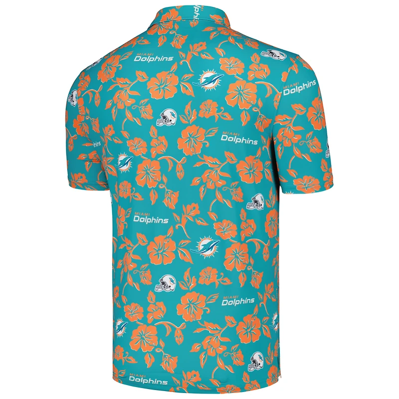 Polo Performance Pua Reyn Spooner Aqua Miami Dolphins pour hommes