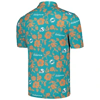 Polo Performance Pua Reyn Spooner Aqua Miami Dolphins pour hommes