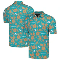 Polo Performance Pua Reyn Spooner Aqua Miami Dolphins pour hommes