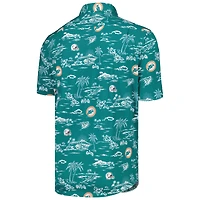 Chemise boutonnée à imprimé Reyn Spooner Aqua Miami Dolphins Kekai pour homme