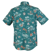 Men's Reyn Spooner Aqua Miami Dolphins Throwback Kekai Performance Button-Down Shirt