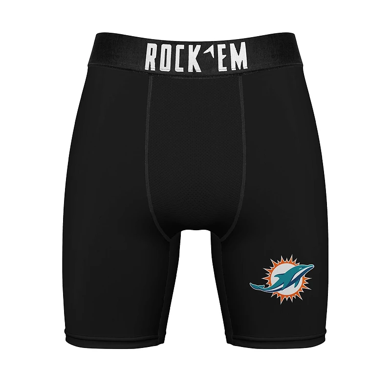Lot de chaussettes et caleçons boxeurs Rock Em Socks pour hommes des Miami Dolphins
