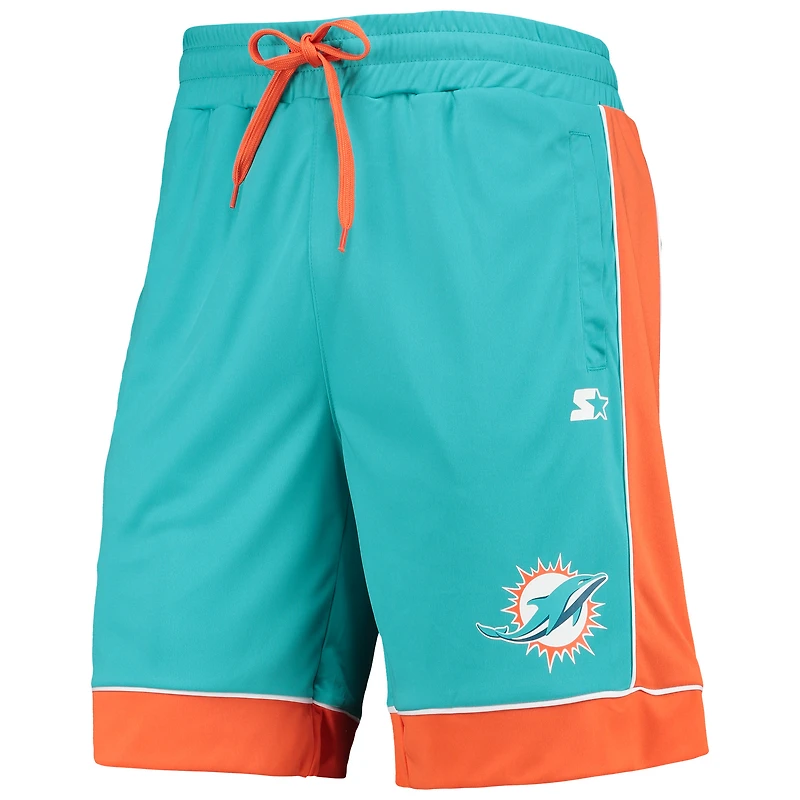 Short mode préféré des fans Dolphins de Miami Starter Aqua/Orange pour homme