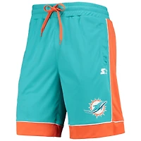 Short mode préféré des fans Dolphins de Miami Starter Aqua/Orange pour homme