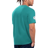 Men's Starter Aqua/Orange Miami Dolphins Finish Line T-Shirt
