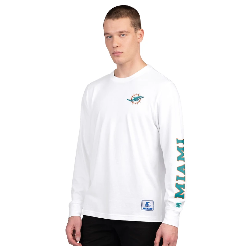 Men's Starter Aqua/White Miami Dolphins Short Sleeve & Long T-Shirt Combo Pack