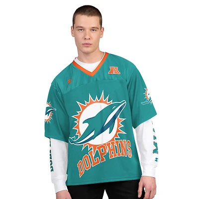 Men's Starter Aqua/White Miami Dolphins Short Sleeve & Long T-Shirt Combo Pack
